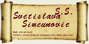Svetislava Simeunović vizit kartica